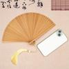 Chinese Style Solid Color Bamboo Fan Portable Retro Elegant Handheld Fans with Random Tassel Exquisite Tassel Folding Fan