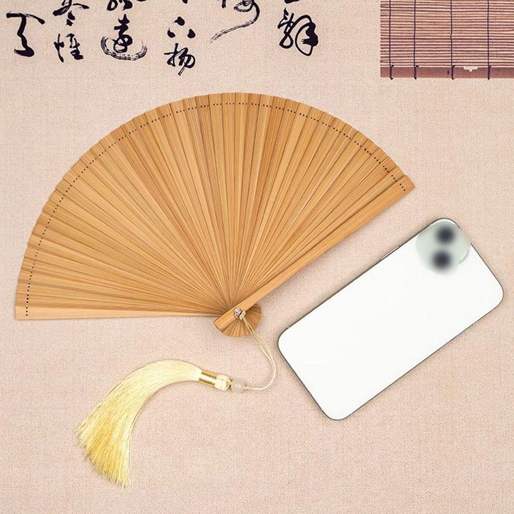 Exquisite Tassel Folding Fan Chinese Style Elegant Handheld Fans  Home Decoration