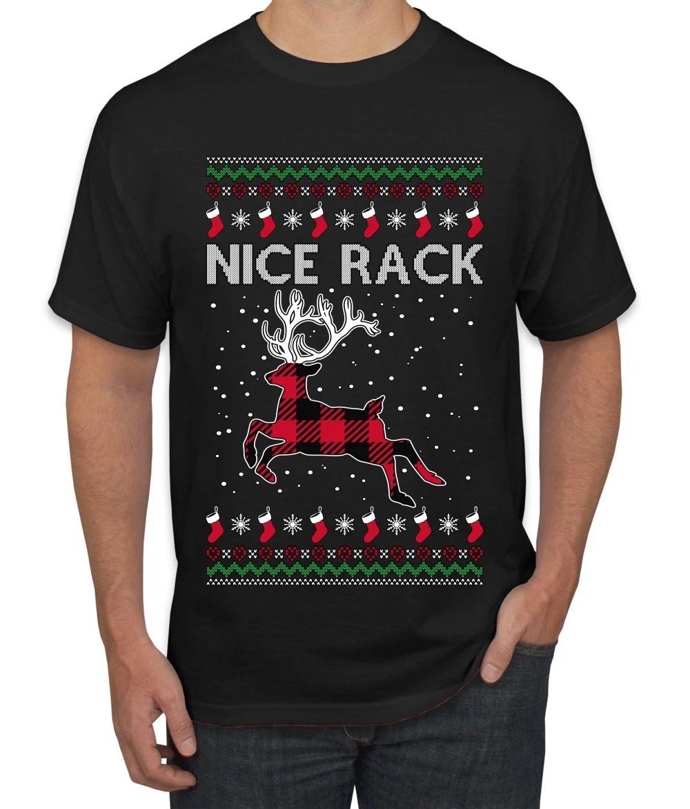 Nice Rack Couples Matching Ugly Christmas Men s T- Shirt XL