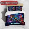 3pcs Duvet Cover Set (1*Duvet Cover + 2*Pillowcase, Without Core), Custom Name Teenage Ninja Turtles Pattern Bedding Set, Home Bedroom Decor Gift