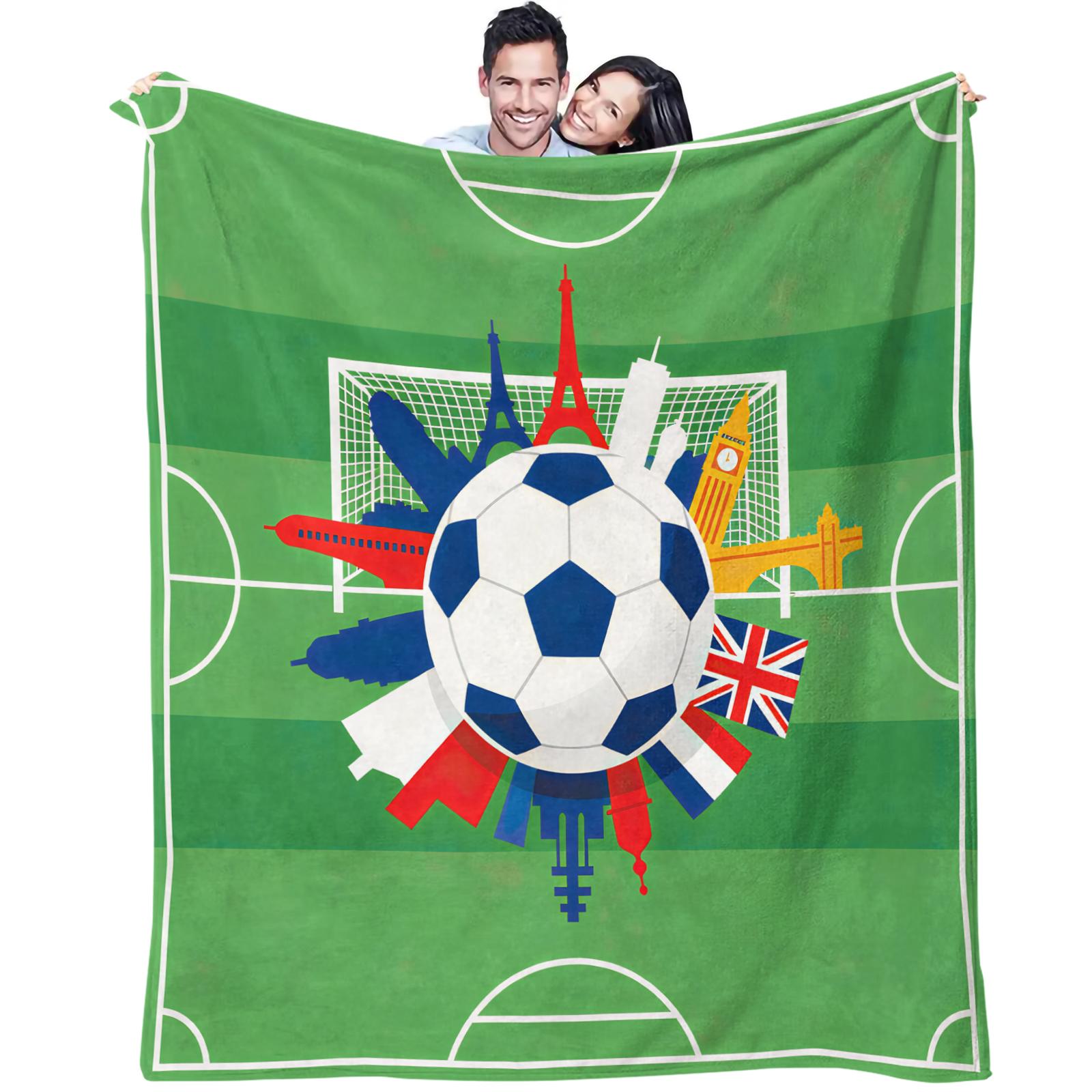 Soccer Flag Print Blanket Flannel Blanket Throw Blanket Warm Blanket Gift Blanket Adult Sports Sofa Decor 75x90cm