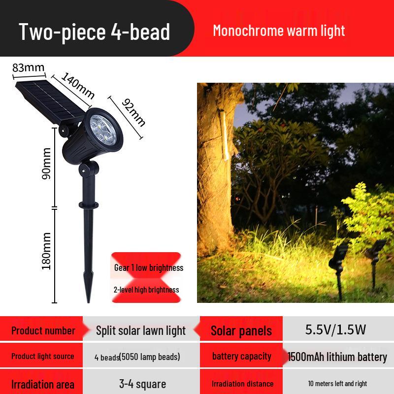 Waterproof Outdoor Solar LED Spotlight, High Brightness Lawn Stake Lamp Model