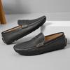 New Punching Fashionable Lightweight Breathable Men Casual Loafers Shoes Soft Soled Comfortable Non Slip Large Size Bean Shoes