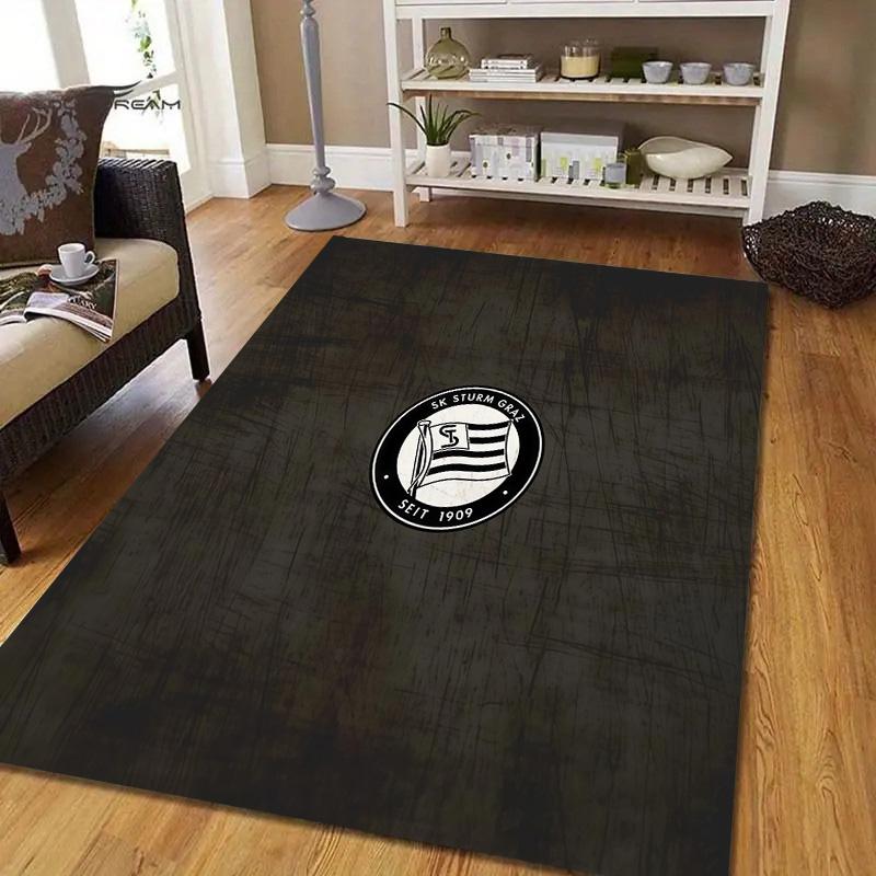 Sportklub Sturm Graz Flannel Pattern Square Carpet,Area Rug,Carpet Rug for Living Room Bedroom Sofa Playroom Decor,Non-slip Floor Mat