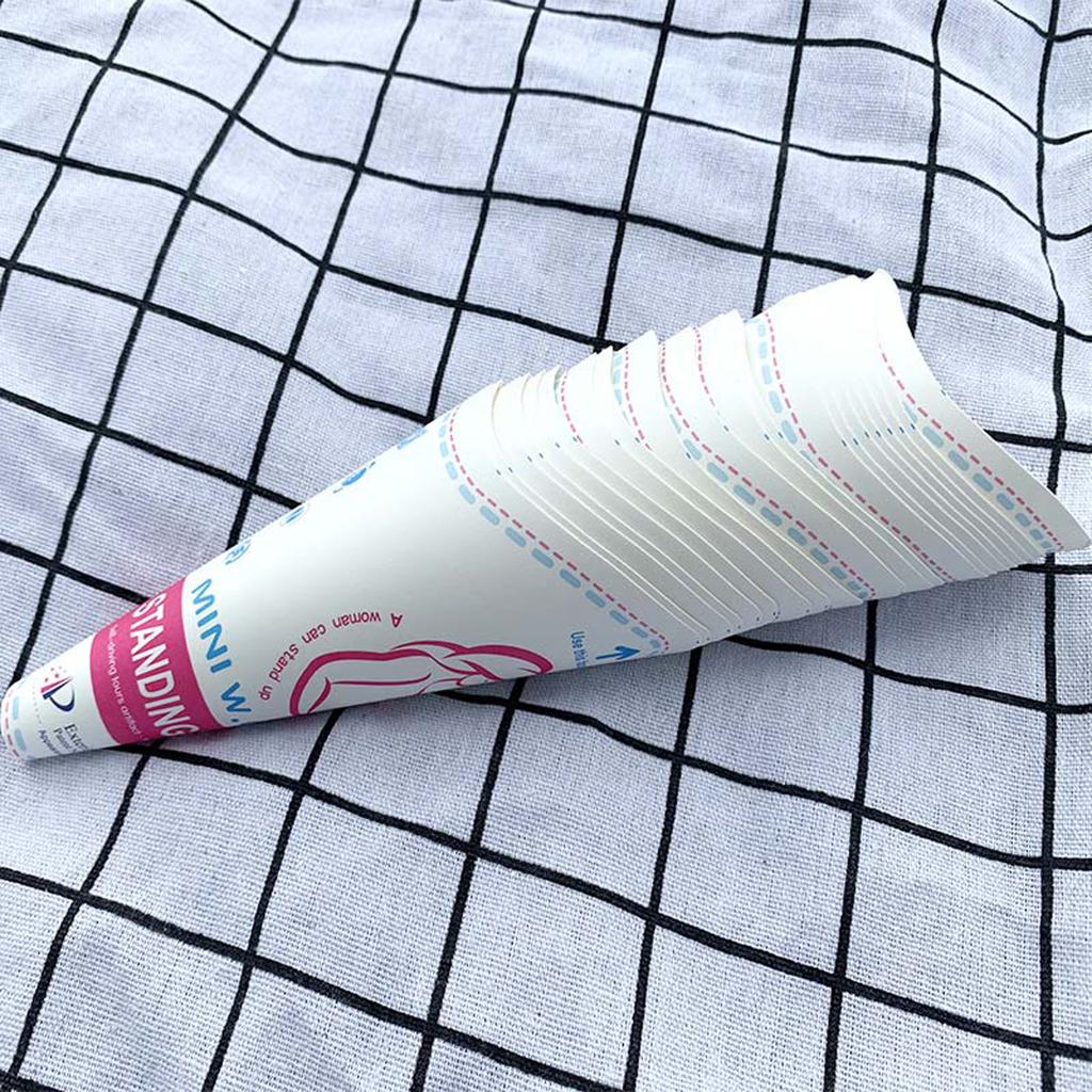 20PCS Disposable Female Urinal Stand to Pee Paper Funnel Outdoor Travel Camping Portable Toilet for Women
