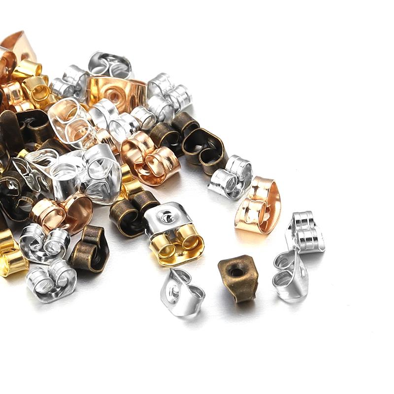 200Pcs/Lot Iron Gold Color Butterfly Scrolls Ear Post For Jewelry Making DIY Blocked Caps Studs Earring Backs Stopper Supplies