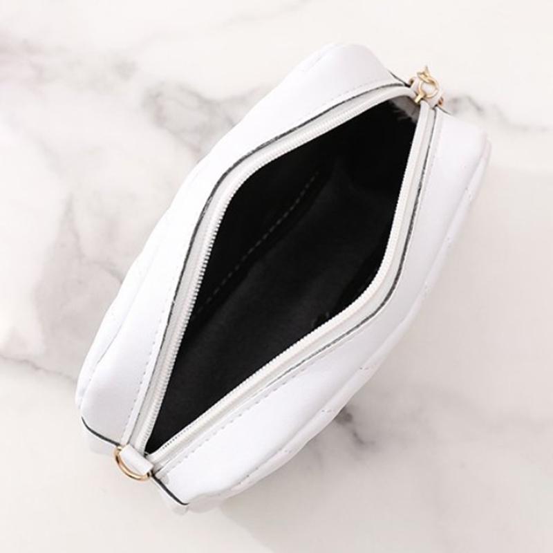 Fashionable And Minimalist Women'S Small Square Bag Pc Material Crossbody Bag Retro Corrugated Shoulder Bag