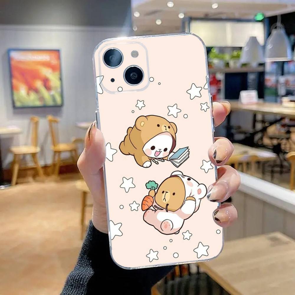 Cute BuBu DuDu Phone Case For iPhone 16,15,14,13,12,11 Pro,Max,Plus,X,XS,XR,SE,Mini Transparent Silicone Soft