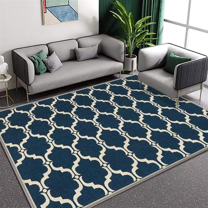 Living Room Coffee Table Carpet Striped Graphic Floor Mat Household Living Room Large-area Laying Soft Floor Mat