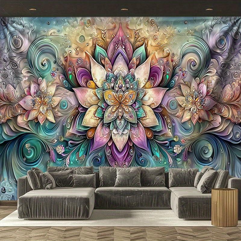 Mandala Flowers Digital printing polyester wall tapestry suitable for use in living rooms bedrooms offices bars party