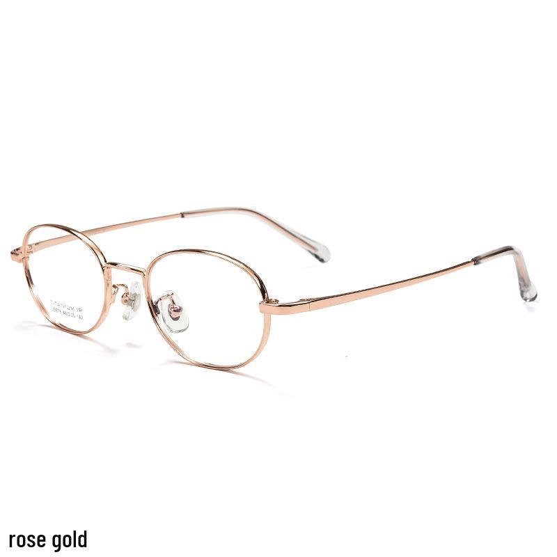 Retro Artistic Titanium Small Frame Glasses - Thick, Fashionable, Fresh & Sweet Style