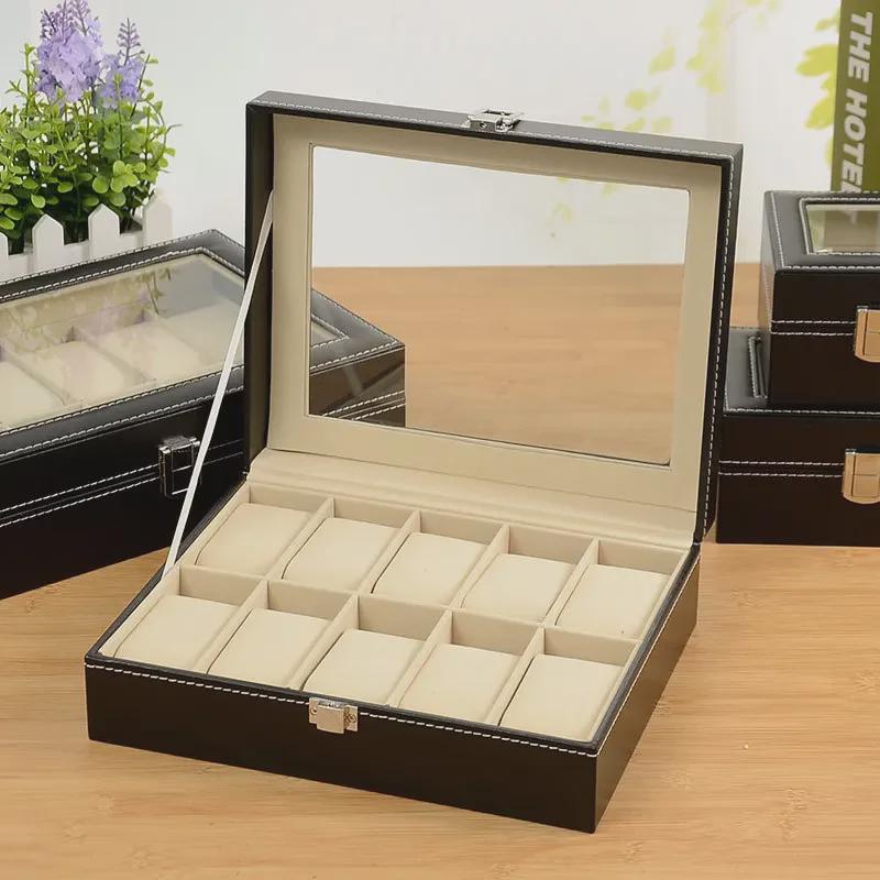 Leder Mehrfach-Uhren- & Schmuck-Präsentationsbox