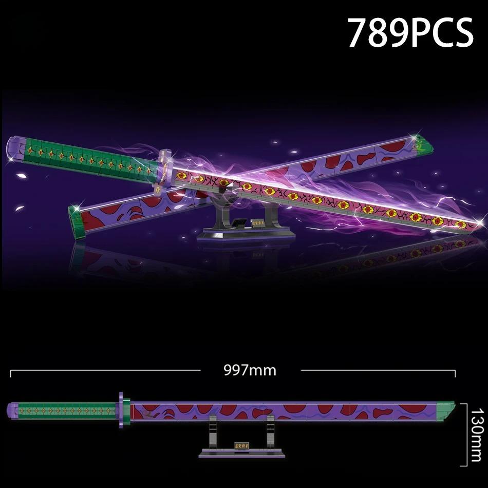 Samurai Sword Building Blocks Ninja Blade Katana Japanese Anime Butterfly Nichirin Knife Bricks Toys for Adult