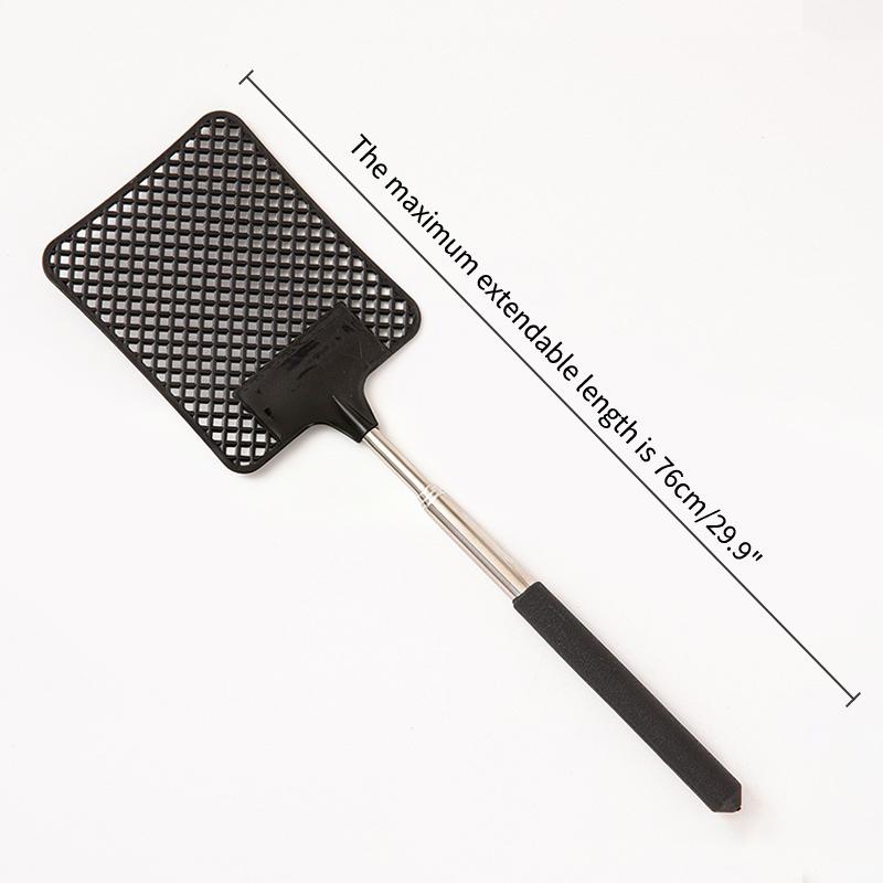 High Quality Fly Swatter Black Mosquito Swatter with Extendable Stainless Steel Handle for Versatile Use