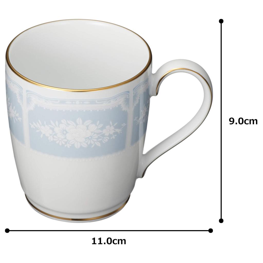 Noritake Mugg, 280cc, Lacewood Guld, Blå, Fint Porslin, T9755A1507