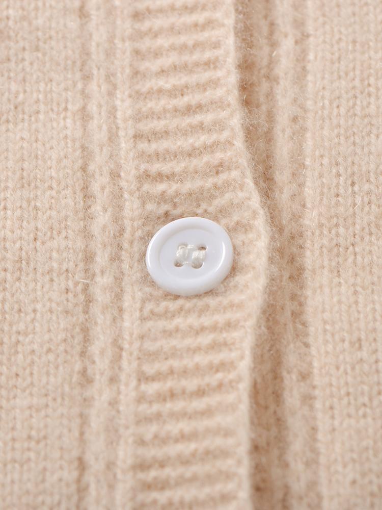 Dámský kašmírový kardigan Qinghe kašmír 30% kašmír 70% vlna podzimní a zimní kašmírový kardigan měkký a teplý