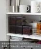 Yamazaki Tower Square Storage Container with Spoon and Valve, Black, Approx. W9.2 x D9.2 x H10.2cm, for Seasonings and Tea Leaves, Anti-oxidation,