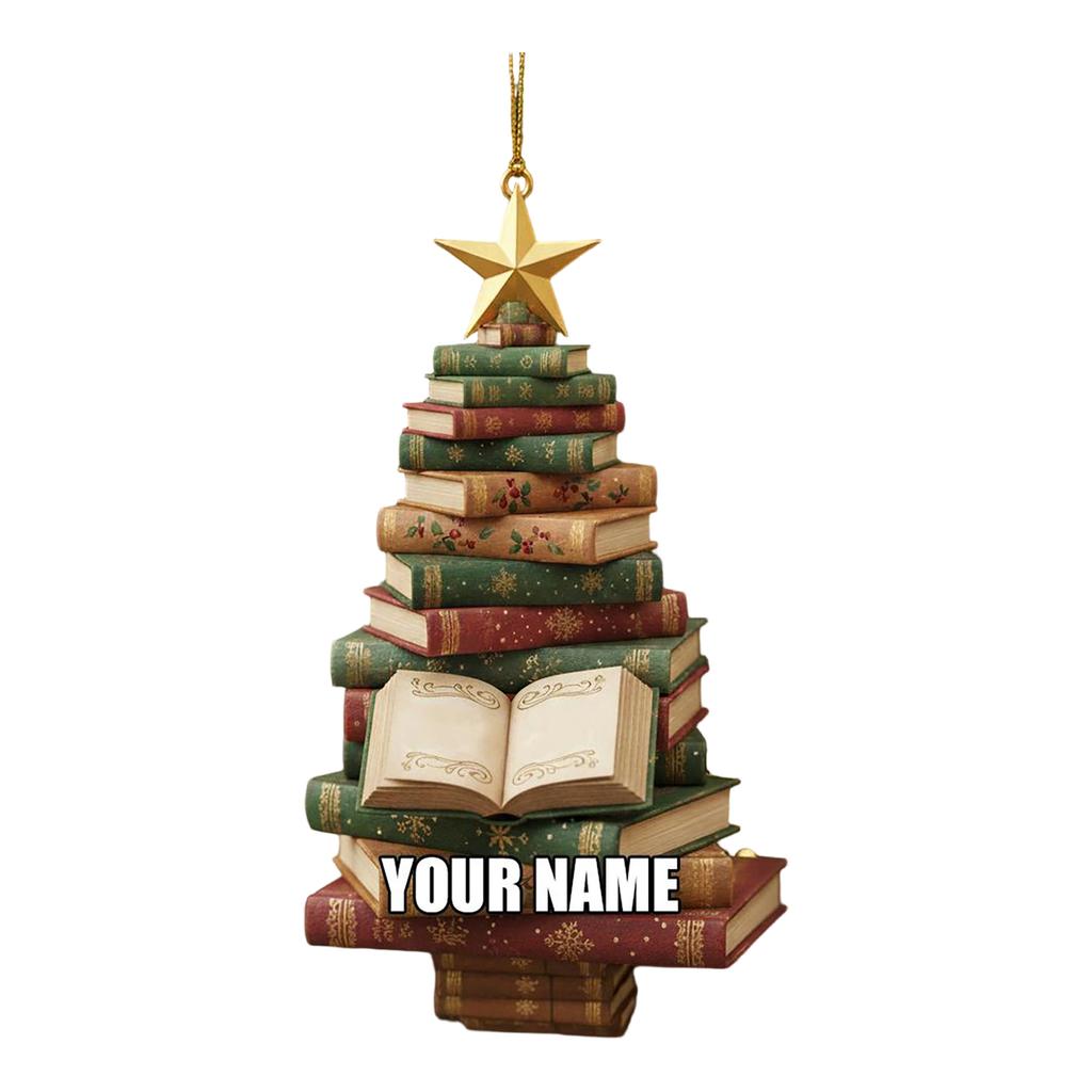 Christmas Book Tree Ornament ACRYLIC, Book Gift, Book Lover Gift, Book Ornament, Book Gift, Book Lover Gift, Librarian Gift