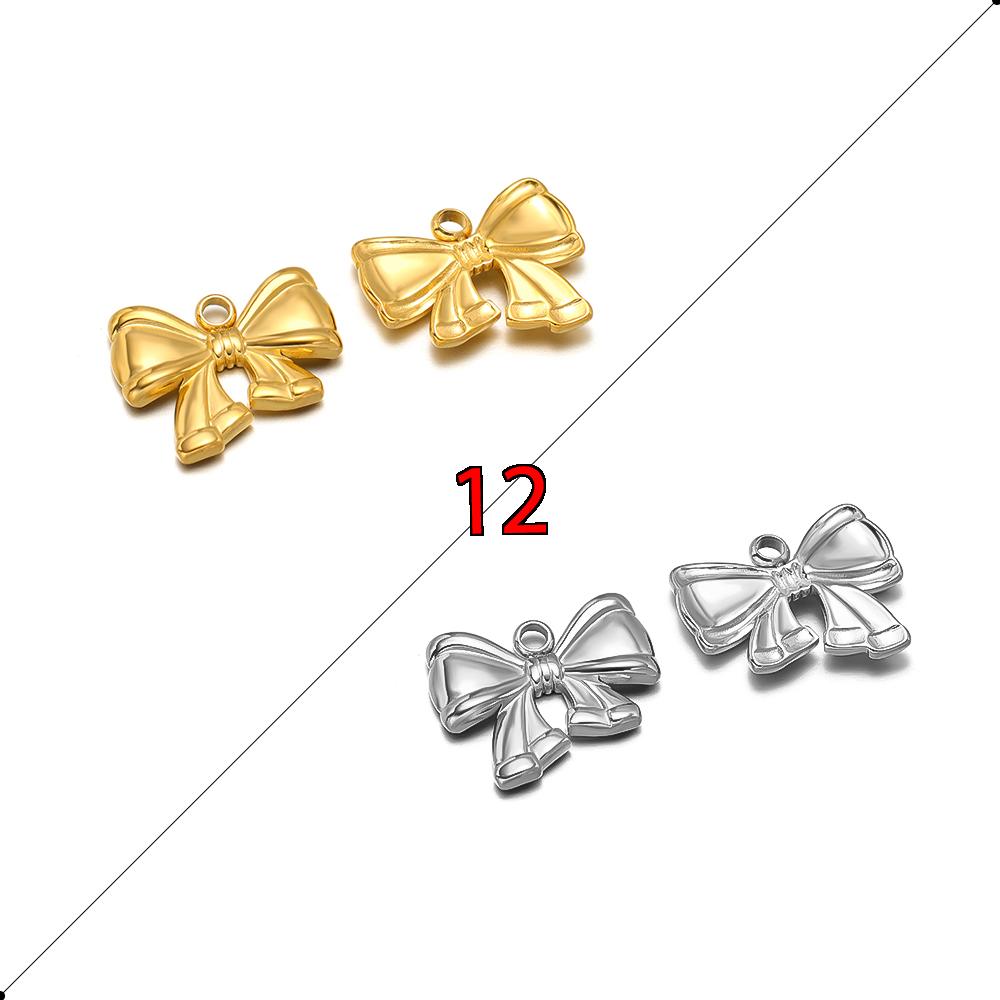 5pcs Stainless Steel Bow Knot Cute Fashion Summer Series Simple Style Pendants for Necklace Earrings Making Handmade DIY Jewelry