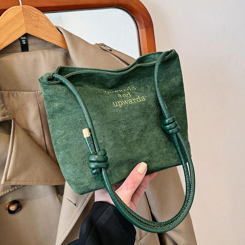 

Замшевая сумка Повседневная веревочная пряжка Дизайн Многоцветная сумка через плечо Регулируемые ремни Тоут Рабочая сумка через плечо 23x9x20cm зелёный