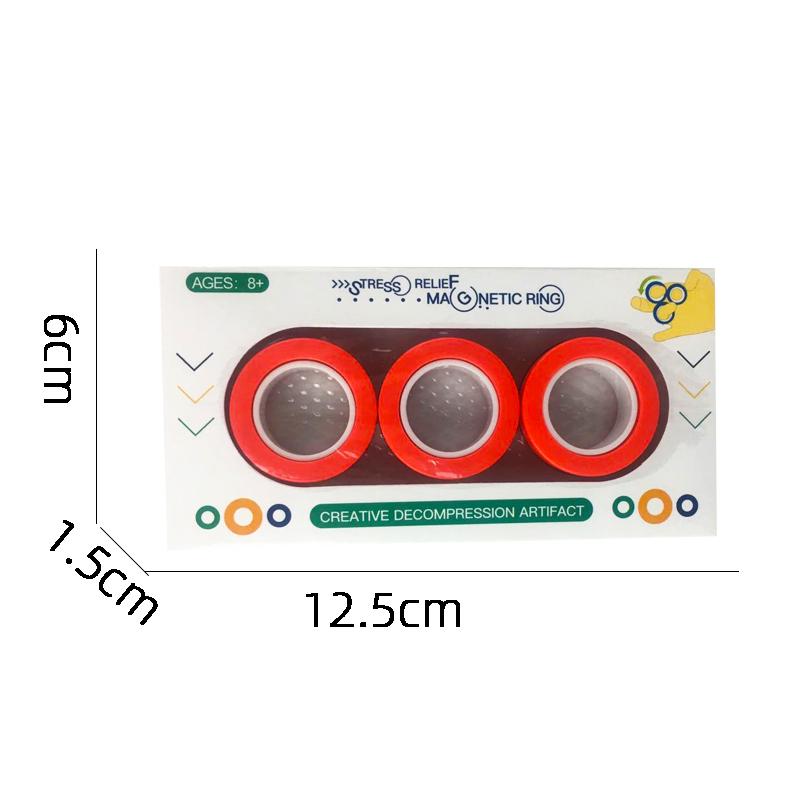 Magnetic Ring Fidget Spinner Toys Pack Colorful Fingers Magnet Rings Toys for Training Relieves Autism Anxiety