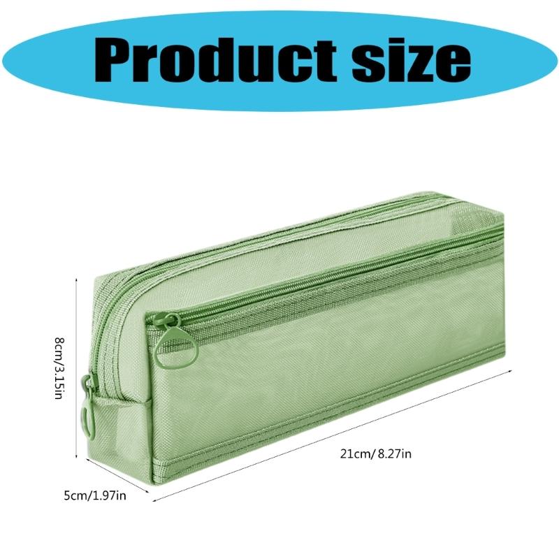 Clear Pencil Case Double Layers Mesh Pencil Pouch Mesh Bag Large Capacity Pen Bag Back To School Supplies for Girl