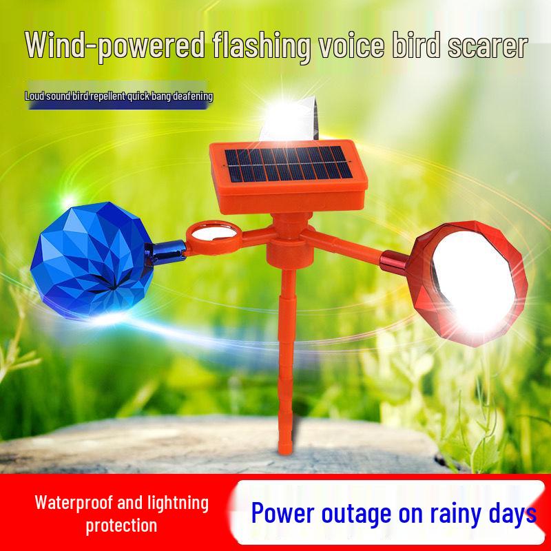Solar & Wind Powered Bird Repellent for Farms and Orchards