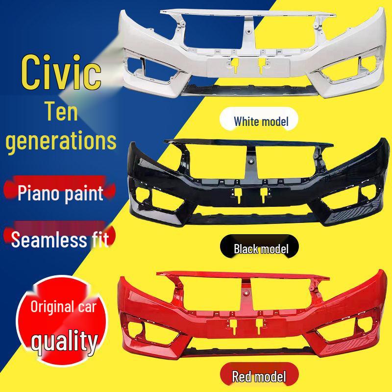 Compatible with 2016-2018 Honda Civic Front and Rear Bumpers.