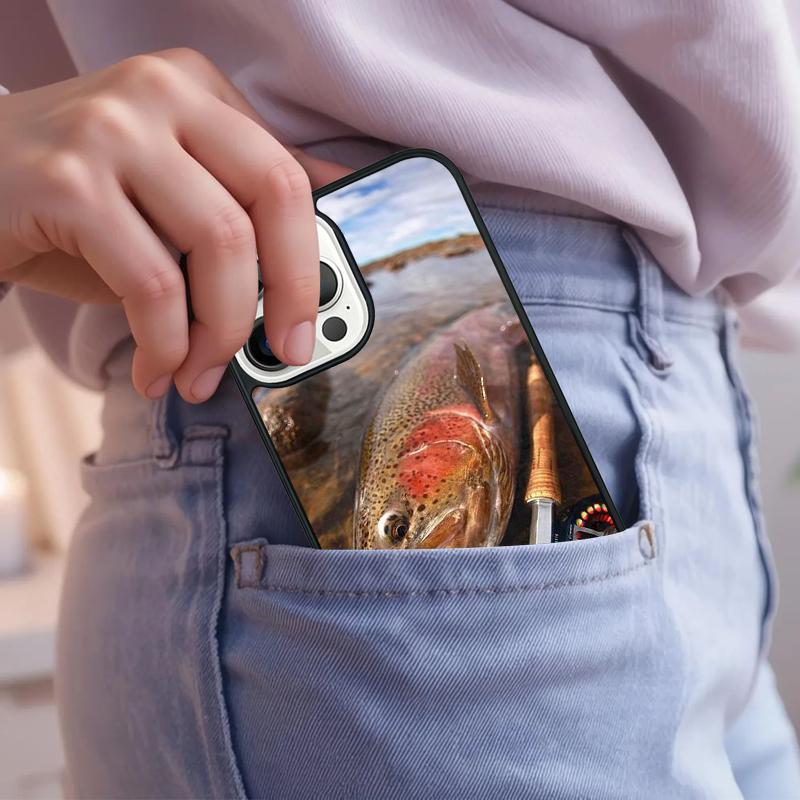 FISHING 3 RODS BY LAKE fish Colored Phone Case For iPhone 17 Air 15 16e 14 13 Pro Max Coque 12 11 Pro Max PLUS cover