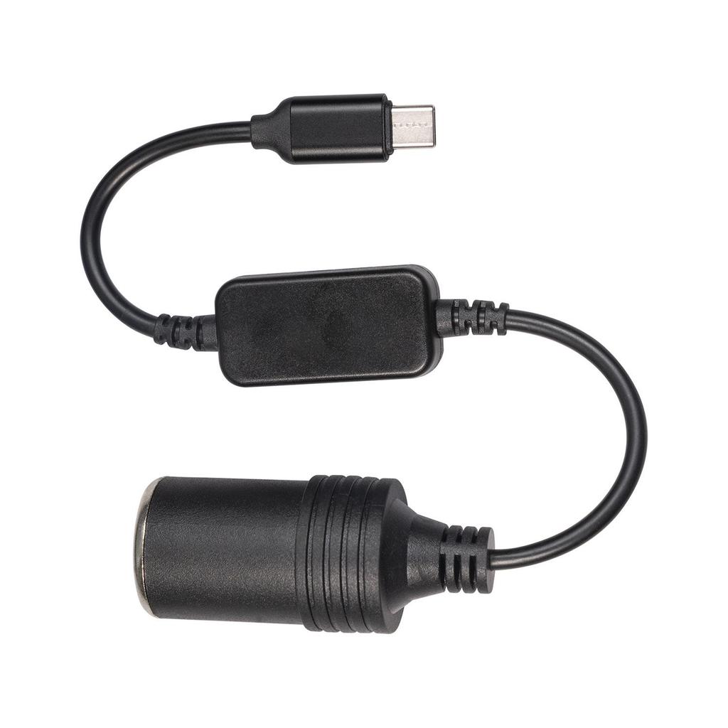 30cm All-Copper USB-C 5V to 12V Car Cigarette Lighter Adapter Cable