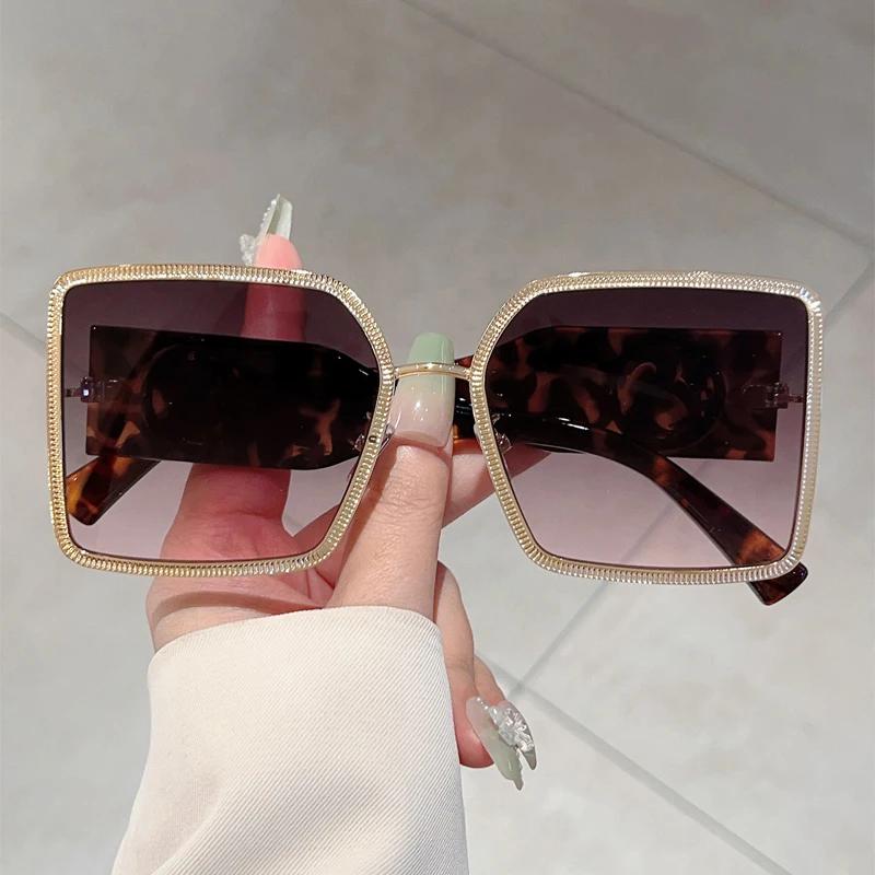 Oversized Square Sunglasses Women New In Gradient Multi-color Outdoor Shades Trendy Luxury Brand Design Sun Glasses