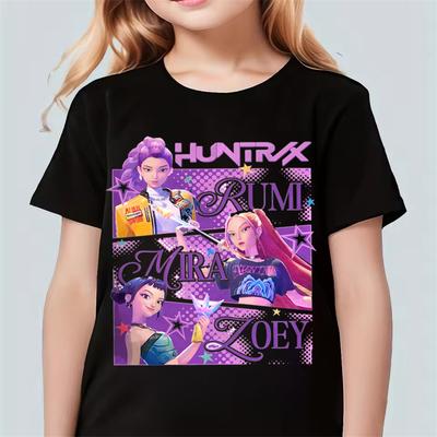 Modna Codzienna Koszulka Dziecięca KPop Łowca Demonów Bawełniana Koszulka Ubrania Fajny Dziewczęcy T-top Zabawny Prezent dla Fanów