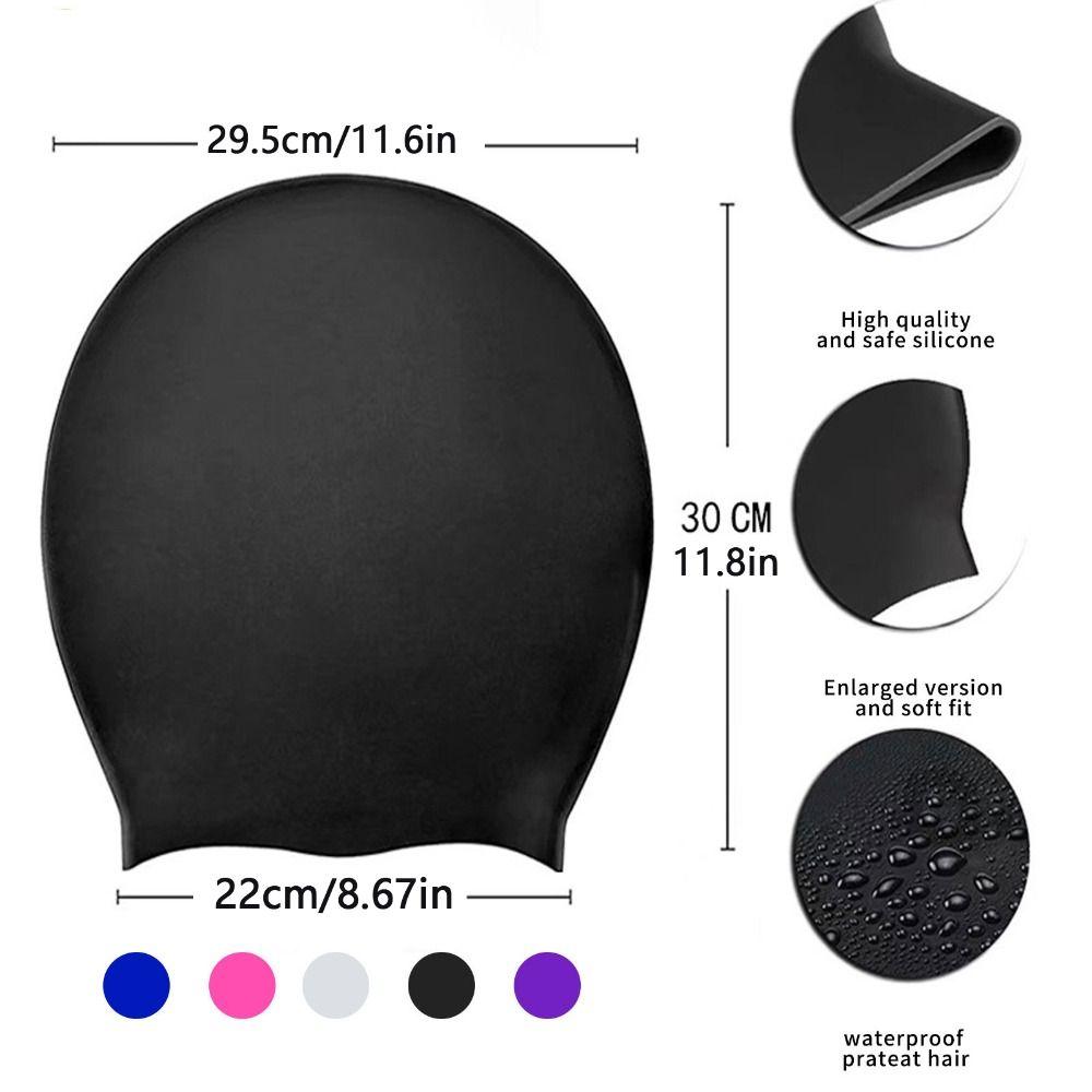 Over Size Extra Large Swimming Cap Waterproof Swimming Pool Cap Protect Ears Bathing Hats  Unisex