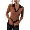 Women's Fashion Pullover Knit Flared Sleeve Lapel Sweater