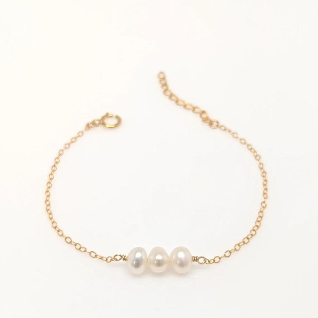 Vlen Natural Freshwater Pearl Bracelets for Women Gold Plated 18 K Stainless Steel Bracelet Dainty Pulseras Jewelry