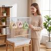 Plush Hanging Bird Nest Parrot Bed, Winter Sleeping Hut, Cozy Fleece Hideout Cage Cave Accessory for Cockatiels Budgies Lovebirds Small Birds