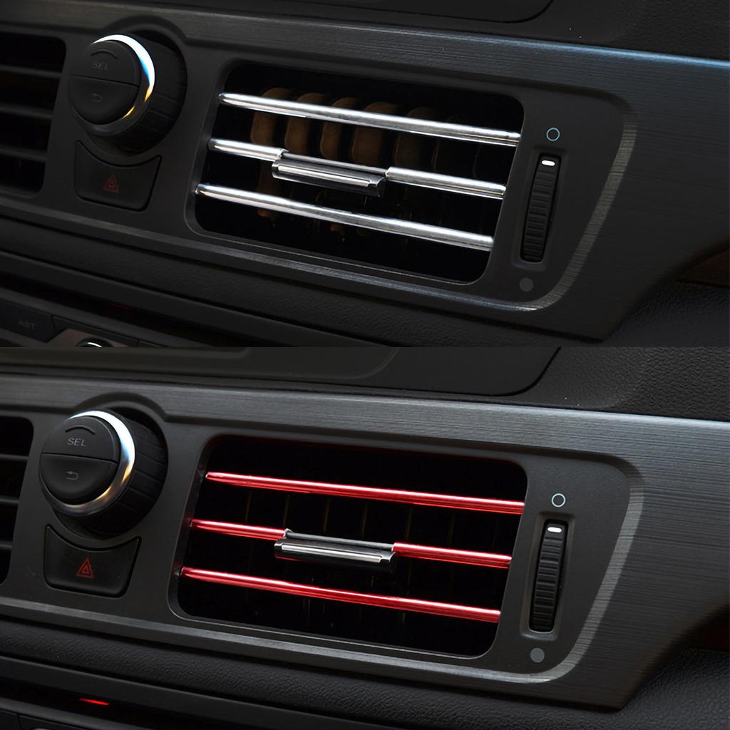 10pcs Car Air Conditioner Vent Trim Colorful PVC Stylish Interior Moulding Strip for Decoration