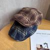 Duckbill Gingham Retro Cap Beret With Ventilation And Sun Protection Women For