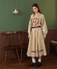 Eoboneoseu Ornament Print Midi Skirt [Beige]