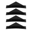 4pcs Rear Bumper Diffuser ABS Curved Glossy Black Spoiler Shark Fin Universal for Car
