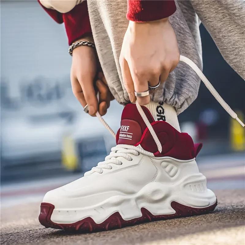 2025 Spring New High Collar Thick Sole Increase Fashion Casual Versatile Comfortable Trendy Board Shoes Anti Slip Men's sneakers
