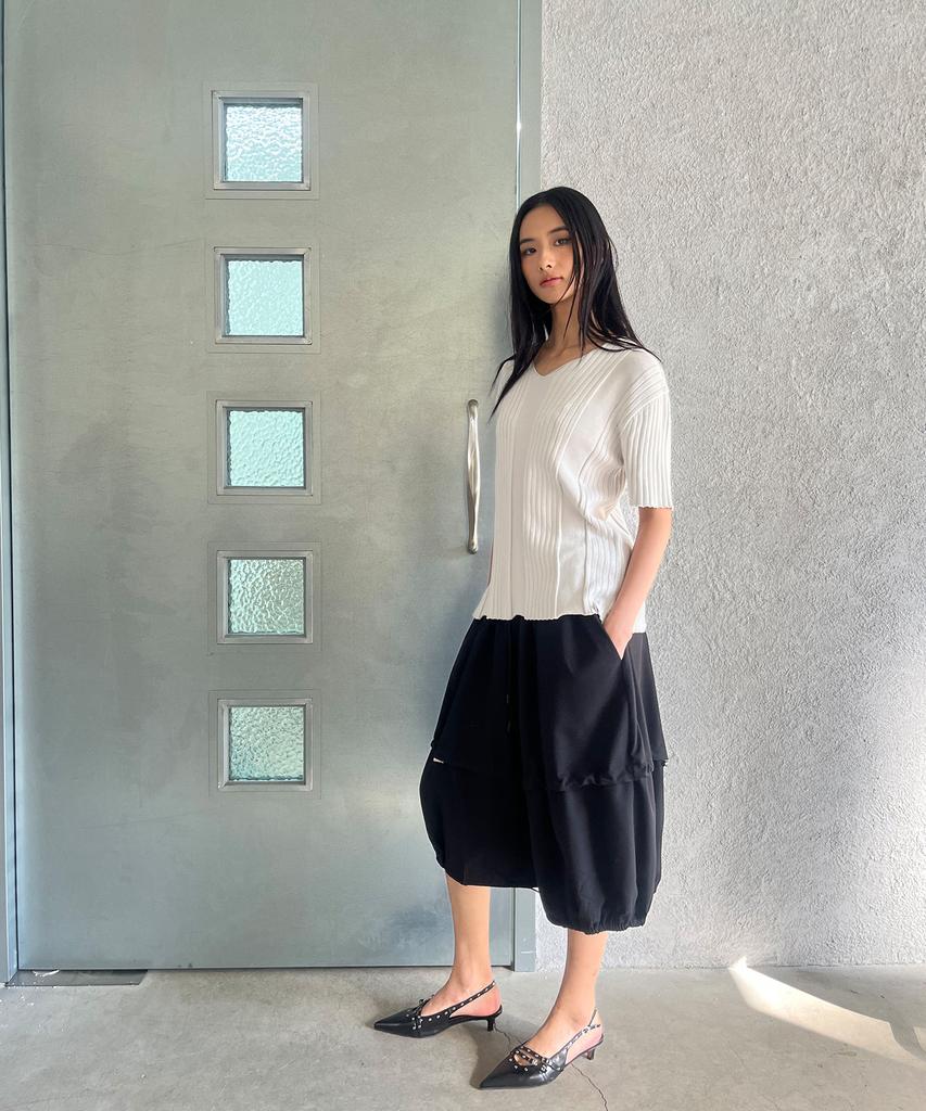 PARADIGMFILM [Ep.02] Fold-In Collar V-Neck Knit (Light Gray)