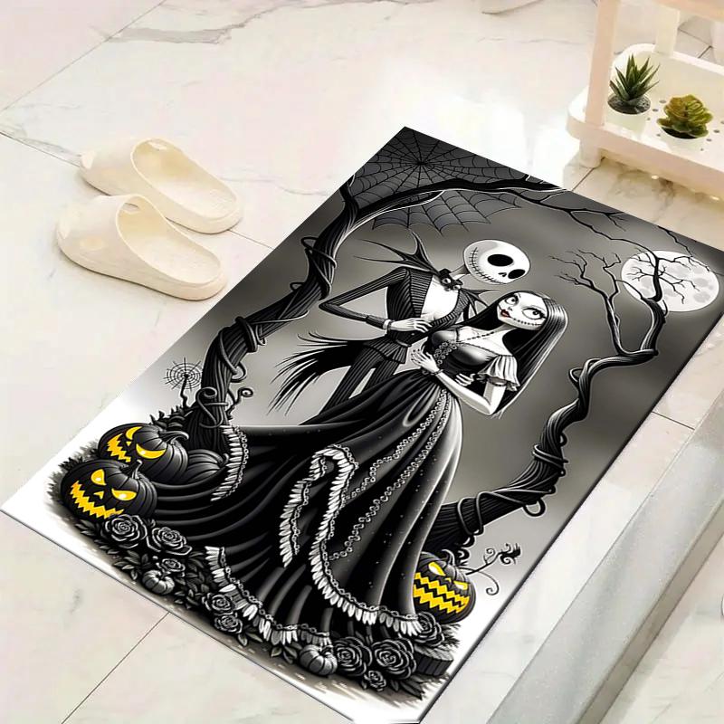 1Pc Nightmare Before Christmas Rug, Office Carpet Indoor Outdoor Doormat, Non-Slip Soft, Living Room, Christmas Halloween Gift. M928476