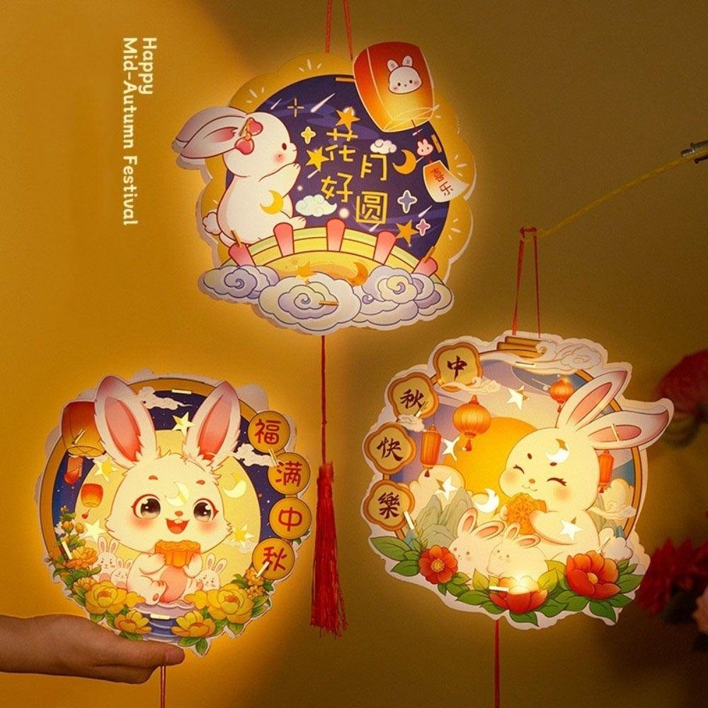 Luminous Rabbit Lanterns Cartoon Lantern DIY Material Package  Mid-Autumn Festival