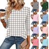 T-shirt da Donna alla Moda a Manica a Tre Quarti con Girocollo Top Casual per l'Uso Quotidiano