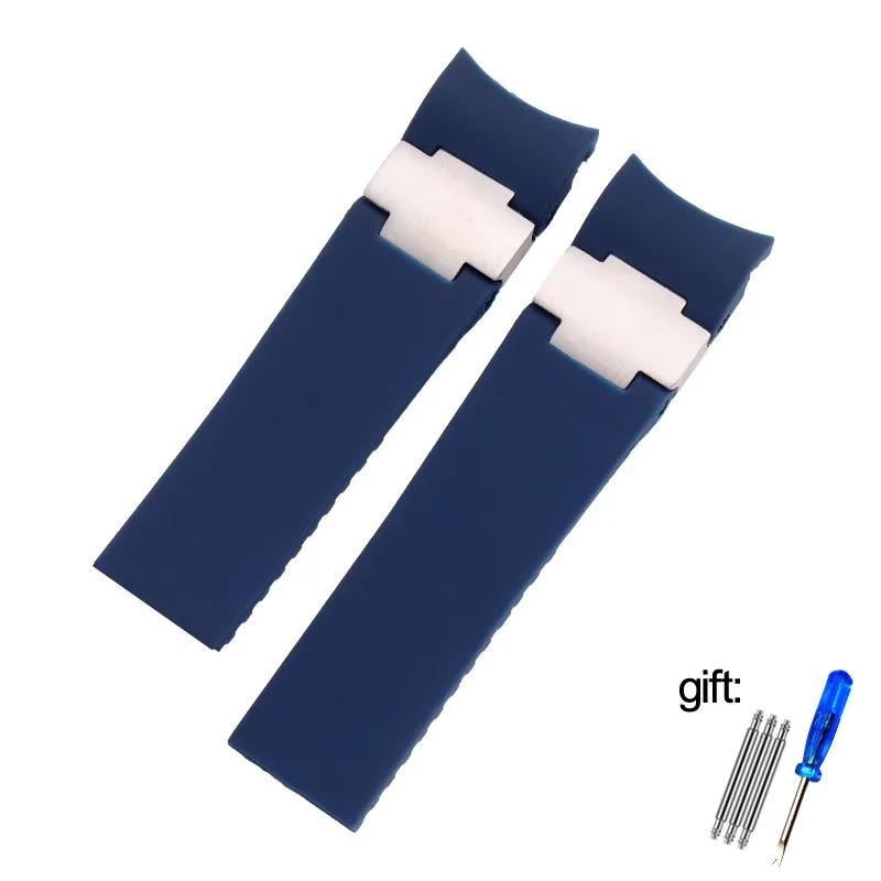 Für Ulysse Nardin Hochwertiges Silikonkautschuk Uhrenarmband 263 DIVER Gebogenes Endstück 22mm Wasserdichtes Band Uhrenarmbänder