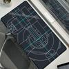 Tappetino per Mouse Nero Grande Disegno Meccanico Ingegnere Mousepad HD XXL Minimalismo Mousemat Tappeto di Gomma Tappetino per Scrivania Accessorio per PC Gaming