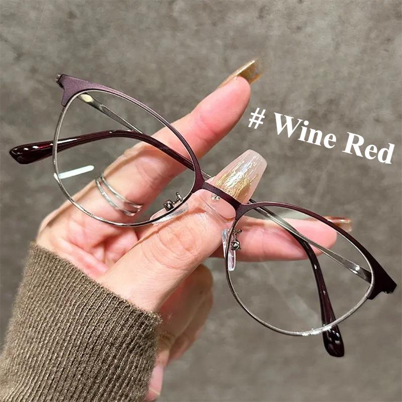 0 1.5 2.0 2.5 3.0 Advanced Cat Eye Reading Glasses Anti Blue Light Metal Eyeglass Frame More Durable/Trendy Presbyopia Glasses