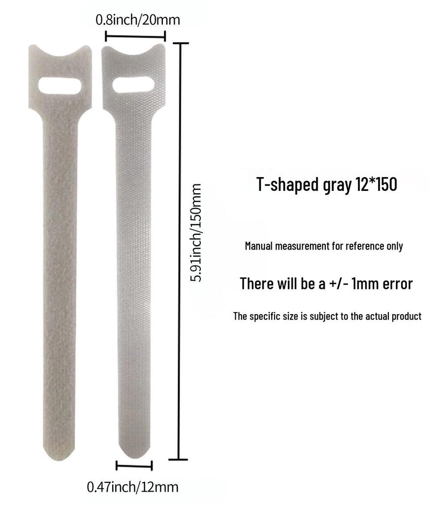 Nylon T-Type Self-Adhesive Hook and Loop Cable Ties
