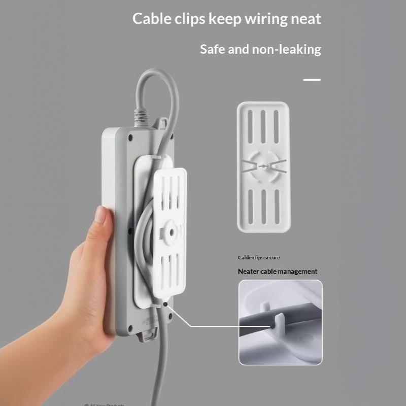 Wandmontierter Steckdosenleistenhalter Selbstklebender Schreibtisch-Steckdosenfixierer Fixierer Steckersteckdose Kabeldraht-Organizer-Ständer